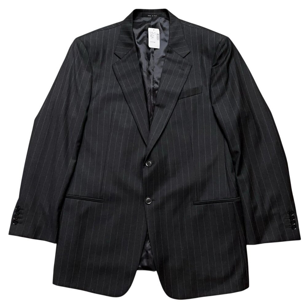 Armani Collezioni Blazer Jacket Mens 46L Sports Coat Wool Gray Striped NEW $1775